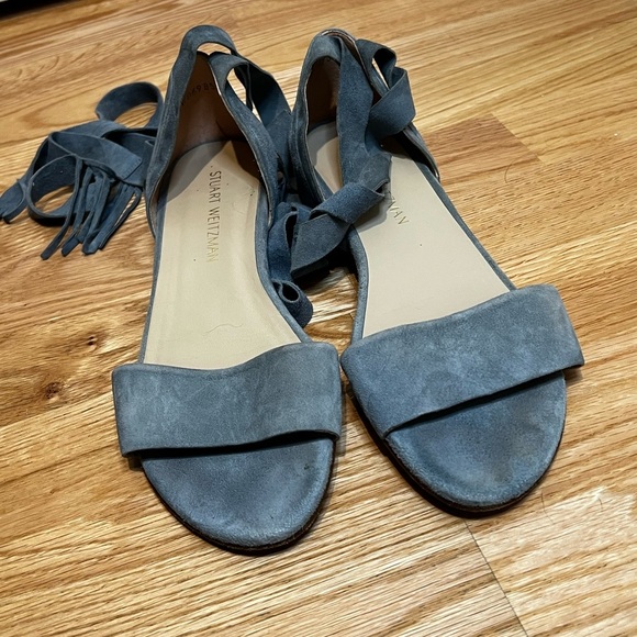 Stuart Weitzman Corbata Suede  Sandals Size 8.5 - Picture 12 of 12